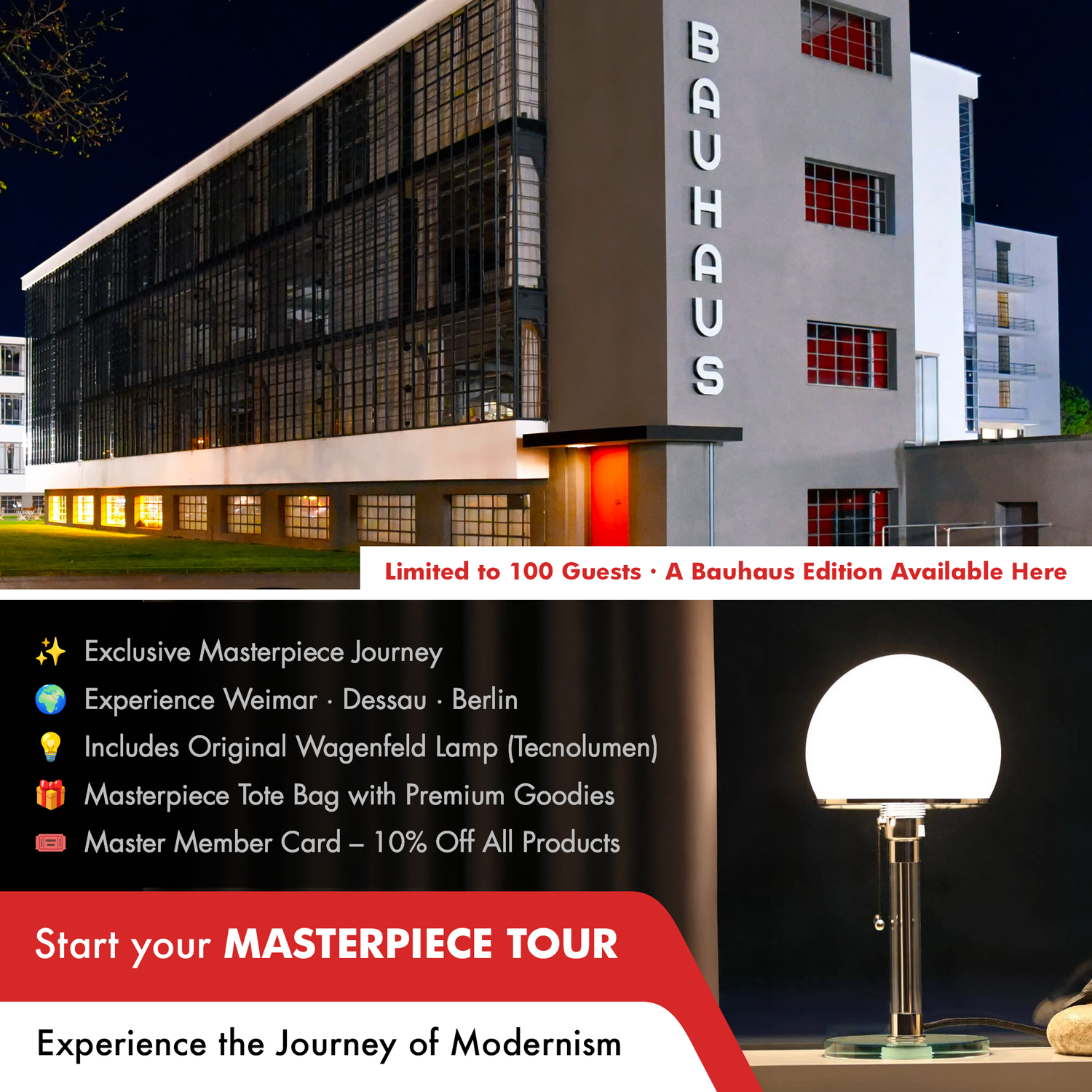 bauhaus experience masterpiece journey weimar dessau berlin wagenfeld lamp