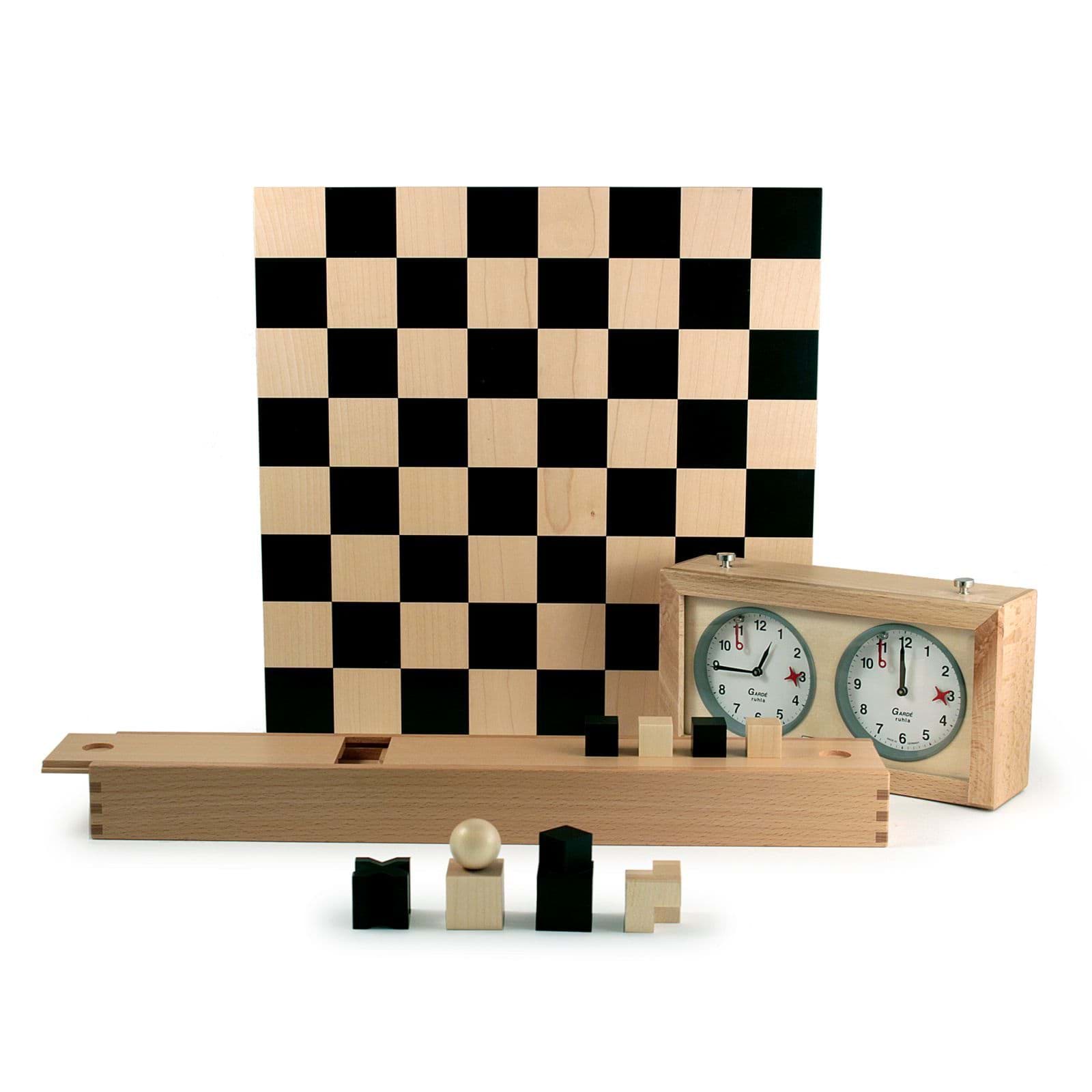 תמונה של שחמט באוהאוס מאת יוסף הרטוויג + שעון שחמט