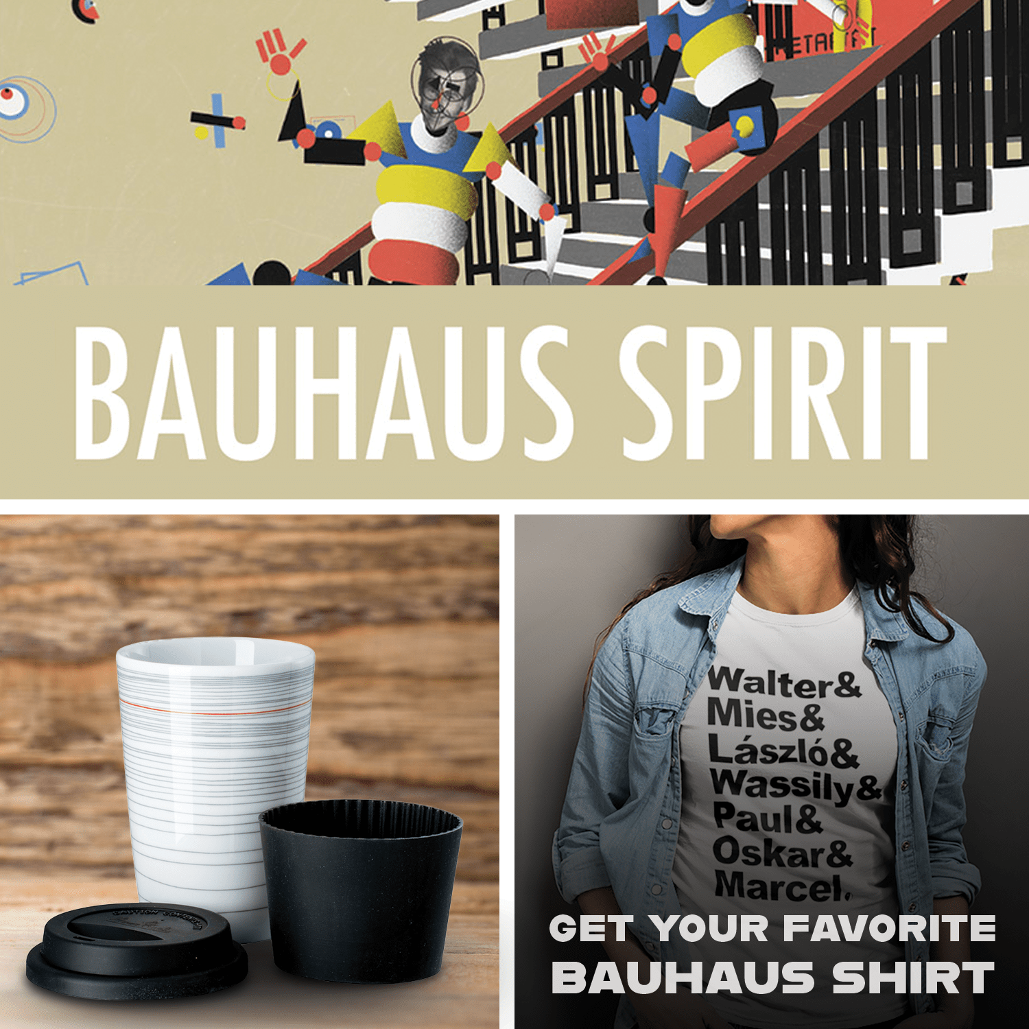 Afbeelding van Bauhaus Spirit + Mug Gropius + Favorite Shirt