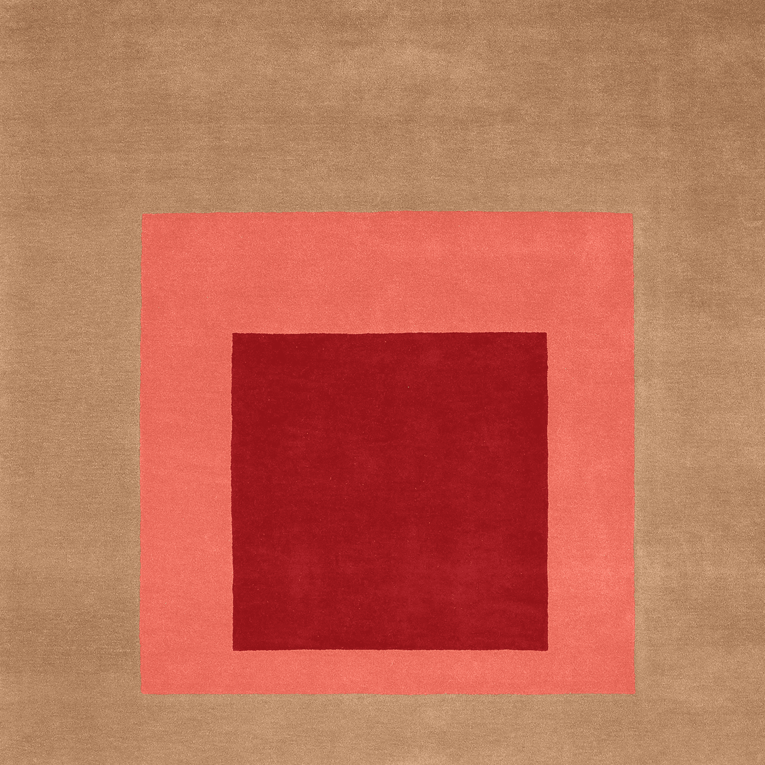 Afbeelding van Josef Albers Bauhaus vierkante vloerbedekking Bruin & rood